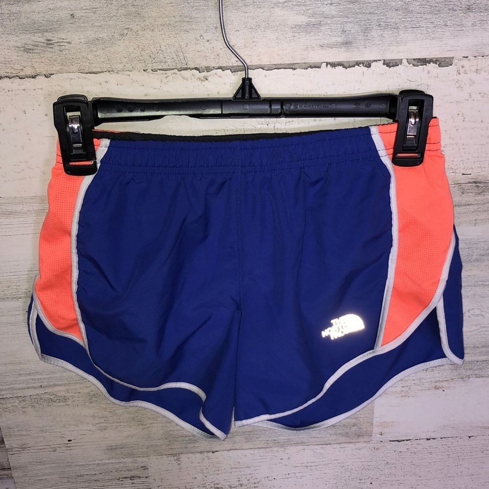 The North Face Athletic Shorts Running Shorts Orange And Blue In Color Size Xs